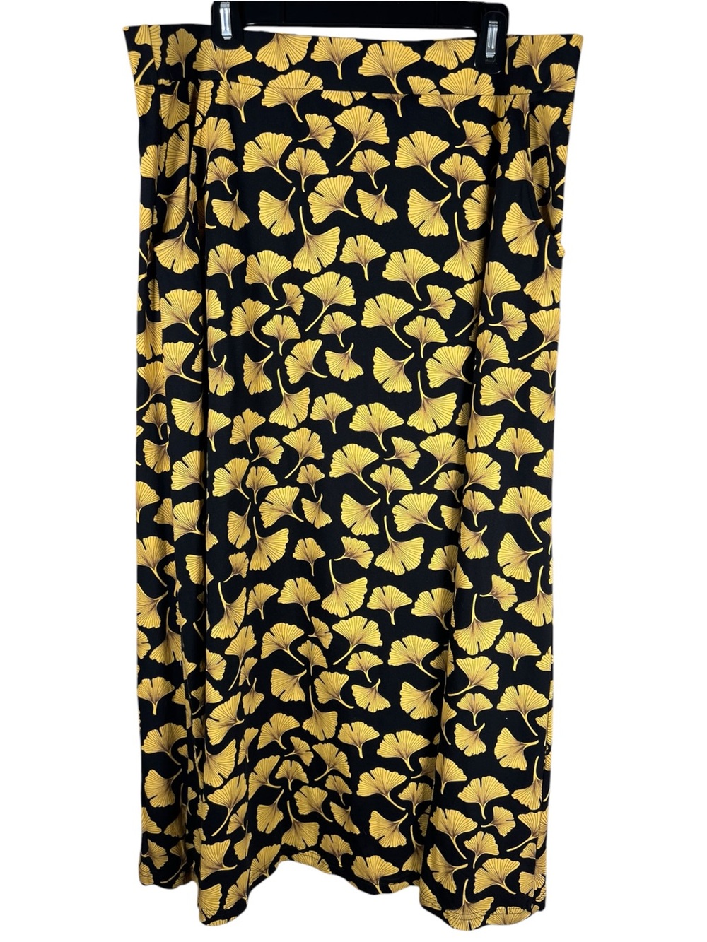 Svaha Ginkgo Skirt Womens 3X Black Gold Organic Cotton Botanical Whimsigoth Fall